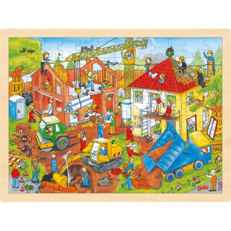 Einlegepuzzle Baustelle