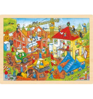 Einlegepuzzle Baustelle