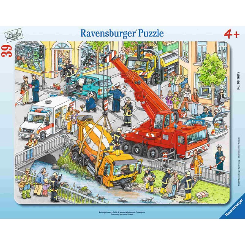 Ravensburger Puzzle - Rahmenpuzzle - Rettungseinsatz, 39 Teile