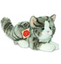 Teddy-Hermann - Katze liegend grau, 20 cm