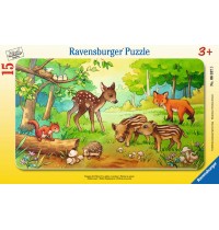Ravensburger Puzzle - Rahmenpuzzle - Tierkinder des Waldes, 15 Teile