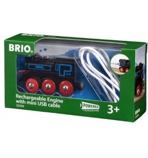 BRIO Bahn - Schwarze Akku-Lok mit Mini-USB