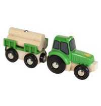 BRIO - Bahn - Traktor mit Holz-Anhänger