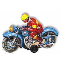 Wilesco Blechspielzeug - Motorrad, blau