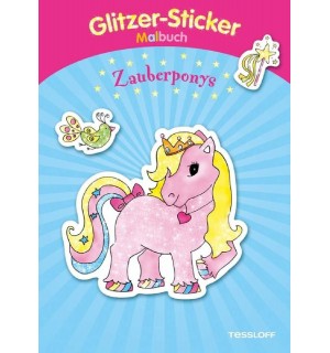 Tessloff - Malen, Rätseln & mehr - Glitzer-Sticker Malbuch Zauberponys