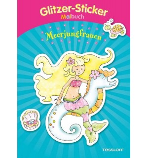 Tessloff - Malen, Rätseln & mehr - Glitzer-Sticker Malbuch Meerjungfrauen