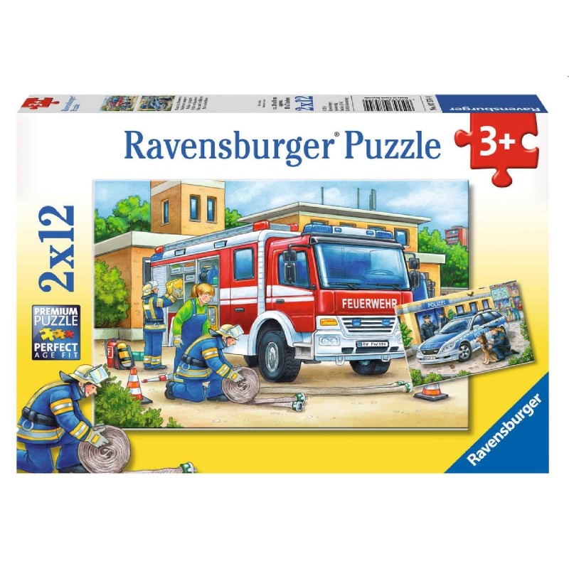 Ravensburger Puzzle - Polizei und Feuerwehr, 2x12 Teile