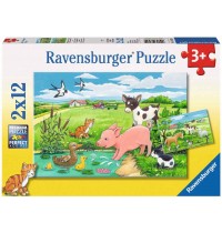 Ravensburger Puzzle - Tierkinder auf dem Land, 2 x 12 Teile