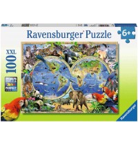 Ravensburger Puzzle - Tierisch um die Welt, 100 XXL-Teile