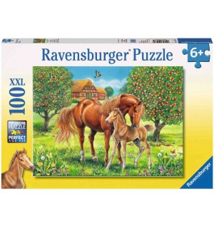 Ravensburger Puzzle - Pferdeglück auf der Wiese, 100 XXL-Teile