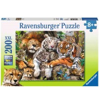 Ravensburger Puzzle - Schmusende Raubkatzen, 200 XXL-Teile