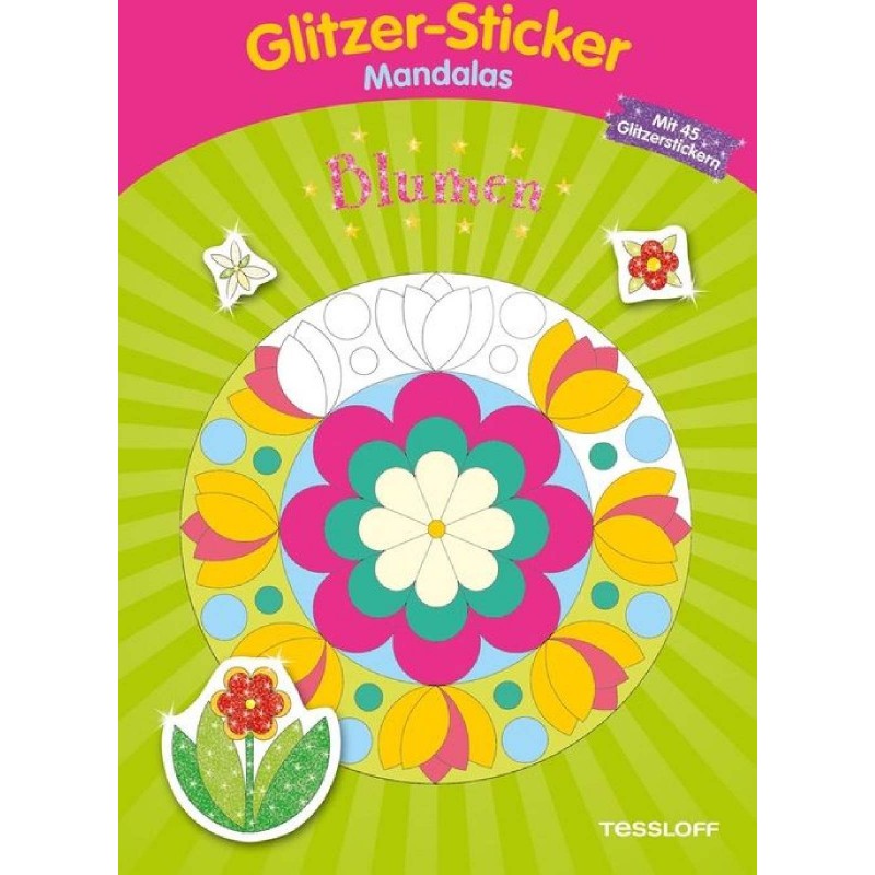 Tessloff - Malen, Rätseln & mehr - Glitzer-Sticker-Mandalas - Blumen