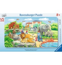 Ravensburger Puzzle - Rahmenpuzzle - Ausflug in den Zoo, 15 Teile