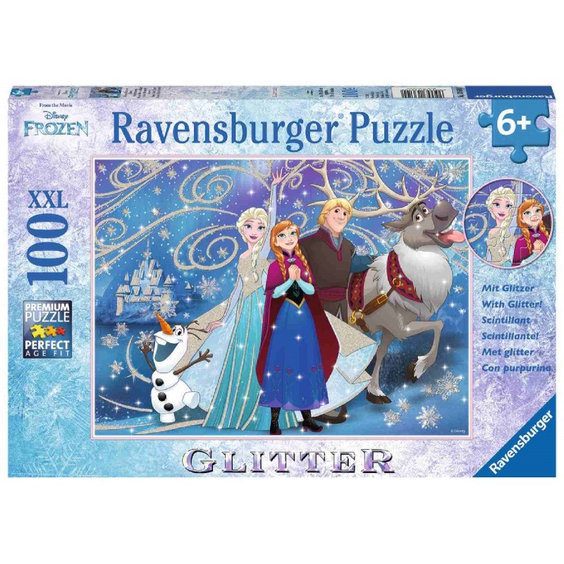 Ravensburger Puzzle - Glitzerpuzzle - Frozen - Glitzernder Schnee, 100 Teile