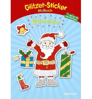 Tessloff - Malen, Rätseln & mehr - Glitzer-Sticker Malbuch Weihnachten