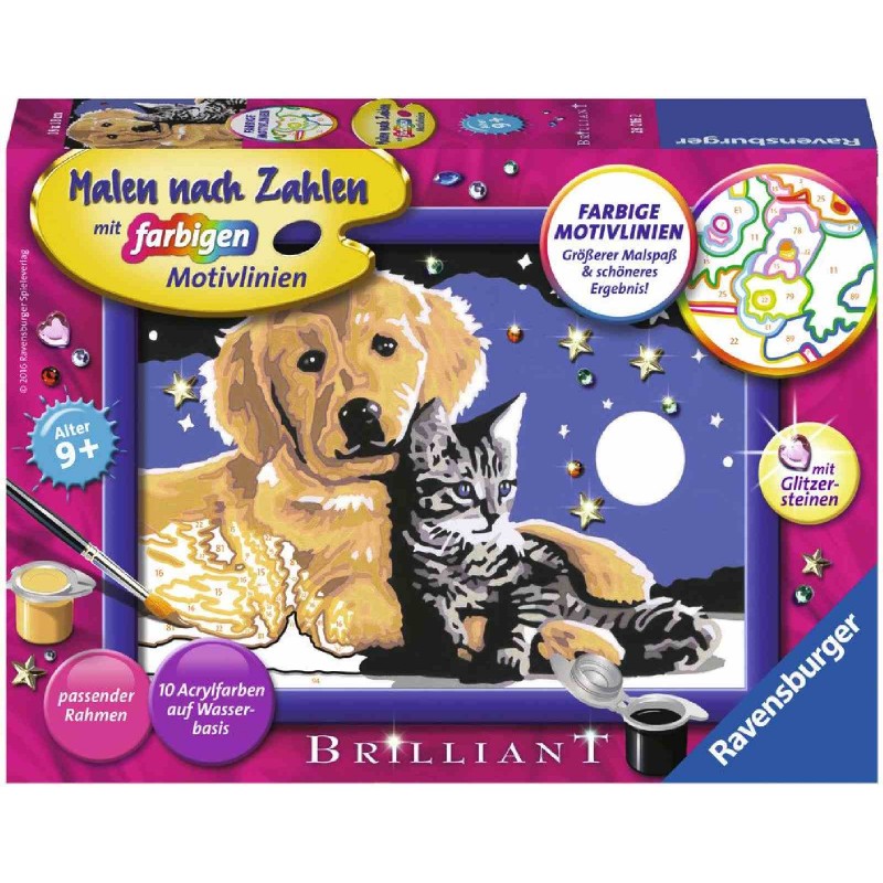 Ravensburger Spiel - Malen nach Zahlen mit farbigen Motivlinien - Funkelnder Sternenhimmel