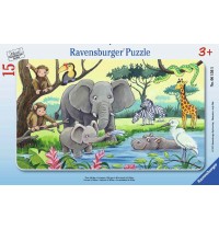 Ravensburger Puzzle - Rahmenpuzzle - Tiere Afrikas, 15 Teile