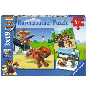 Ravensburger Puzzle - Paw Patrol - Team auf 4 Pfoten, 3x49 Teile