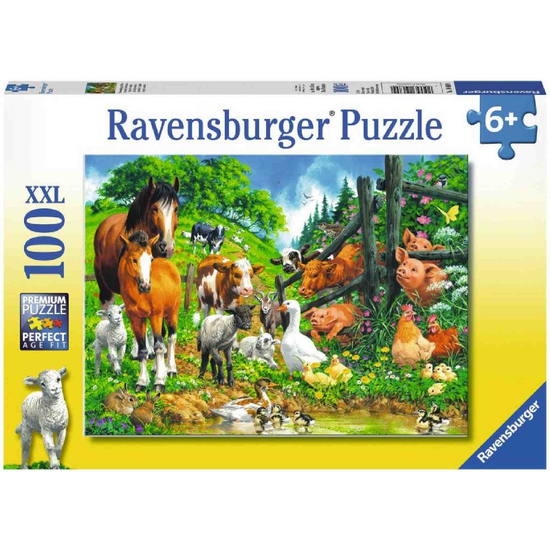 Ravensburger Puzzle - Versammlung der Tiere, 100 XXL-Teile