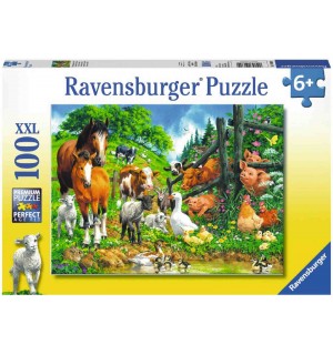 Ravensburger Puzzle - Versammlung der Tiere, 100 XXL-Teile