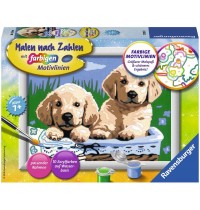 Ravensburger Spiel - Malen nach Zahlen Junior - Süße Hundewelpen