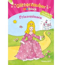 Tessloff - Malen, Rätseln & mehr - Glitzerzauber-Malblock - Prinzessinnen