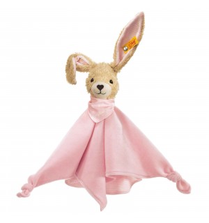 Steiff - Babywelt - Spielzeug - Schmusetücher - Hoppel Hase Schmusetuch, rosa, 28cm