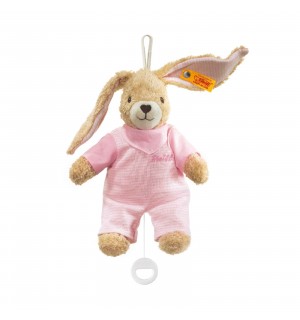 Steiff - Babywelt - Spielzeug - Spieluhren - Hoppel Hase Spieluhr, rosa, 20cm