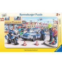 Ravensburger Puzzle - Rahmenpuzzle - Einsatz der Polizei, 15 Teile