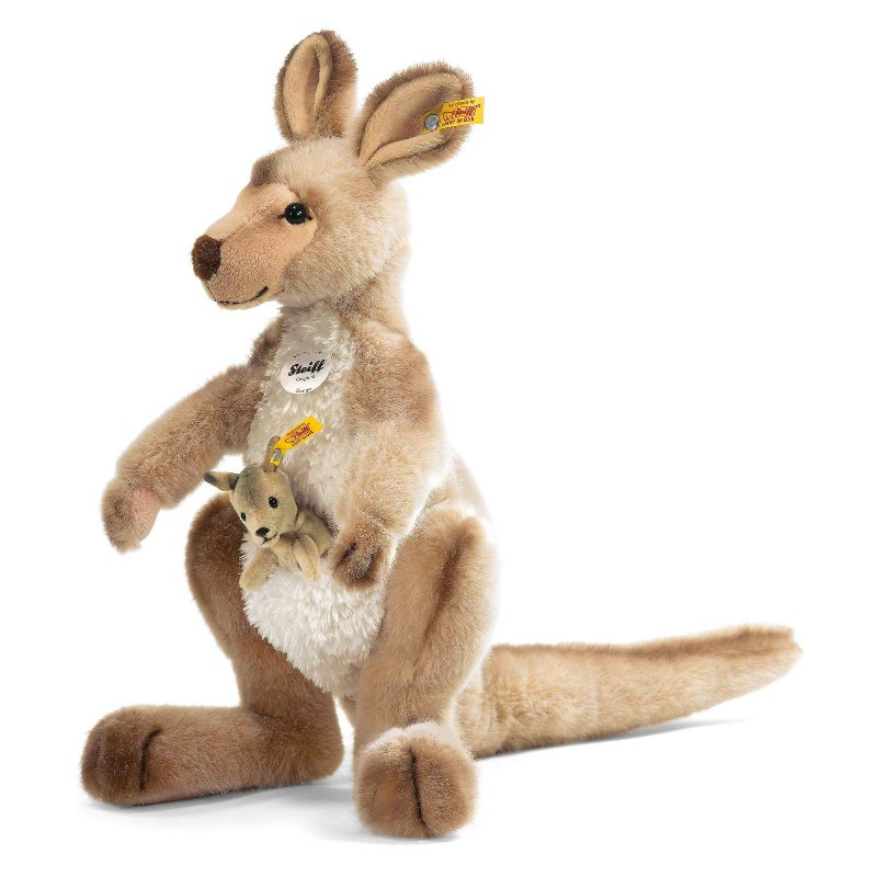 Steiff - Kuscheltiere - Wildtiere - Kango Känguru mit Baby, beige gespitzt, 40cm