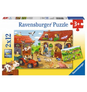 Ravensburger Puzzle - Fleißig auf dem Bauernhof, 2x12 Teile