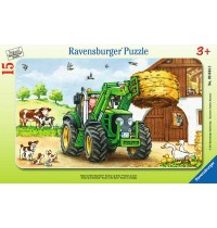 Ravensburger Puzzle - Rahmenpuzzle - Traktor auf dem Bauernhof, 15 Teile