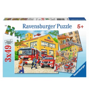 Ravensburger Puzzle - Feuerwehreinsatz, 3x49 Teile