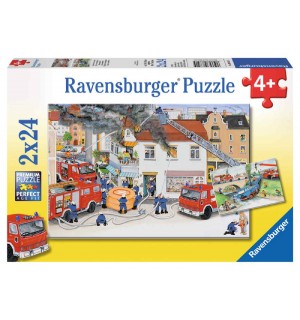 Ravensburger Puzzle - Bei der Feuerwehr, 2x24 Teile
