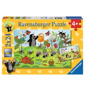Ravensburger Puzzle - Der Maulwurf im Garten, 2x24 Teile