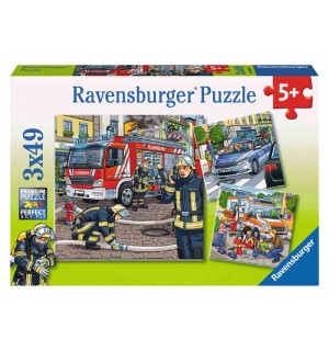 Ravensburger Puzzle - Helfer in der Not, 3x49 Teile