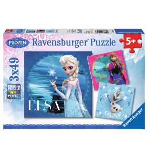 Ravensburger Puzzle - Frozen: Elsa, Anna & Olaf, 3x49 Teile