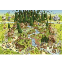 Heye - Standardpuzzle 1000 Teile - Funky Zoo, Black Forest Habitat