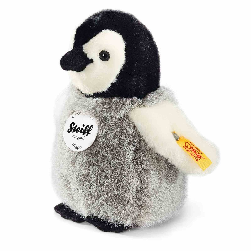 Steiff - Steiffs Minis - Steiffs kleine Freunde - Flaps Pinguin, schwarz/weiß/grau, 16cm