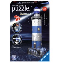 Ravensburger Puzzle - 3D Vision Puzzle - Leuchtturm bei Nacht, 216 Teile