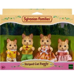 Sylvanian Families Tigerkatzen Familie Fauch-Fauch Mutter Vater Kind Felix Kitty 
