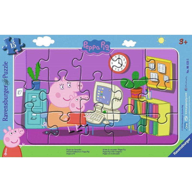 Ravensburger Spiel - Peppa am Computer, 15 Teile