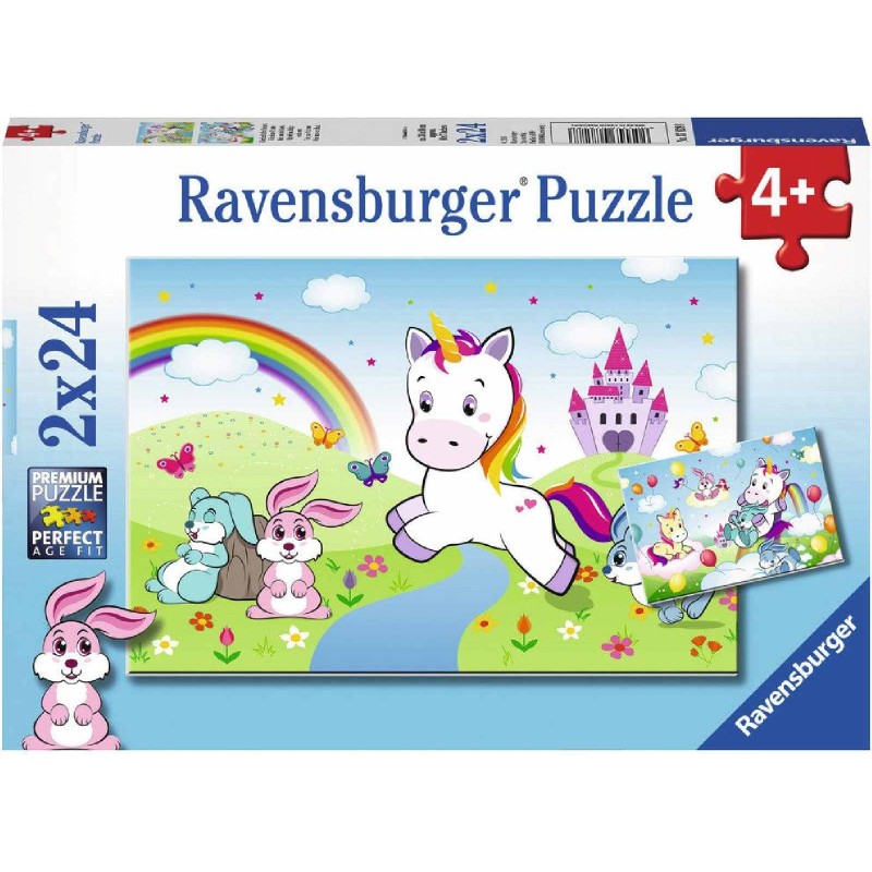 Ravensburger Spiel - Süße Pferdefotos, 2x24 Teile