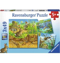 Ravensburger Spiel - Tiere in Lebensräumen, 3x49 Teile