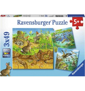 Ravensburger Spiel - Tiere in Lebensräumen, 3x49 Teile