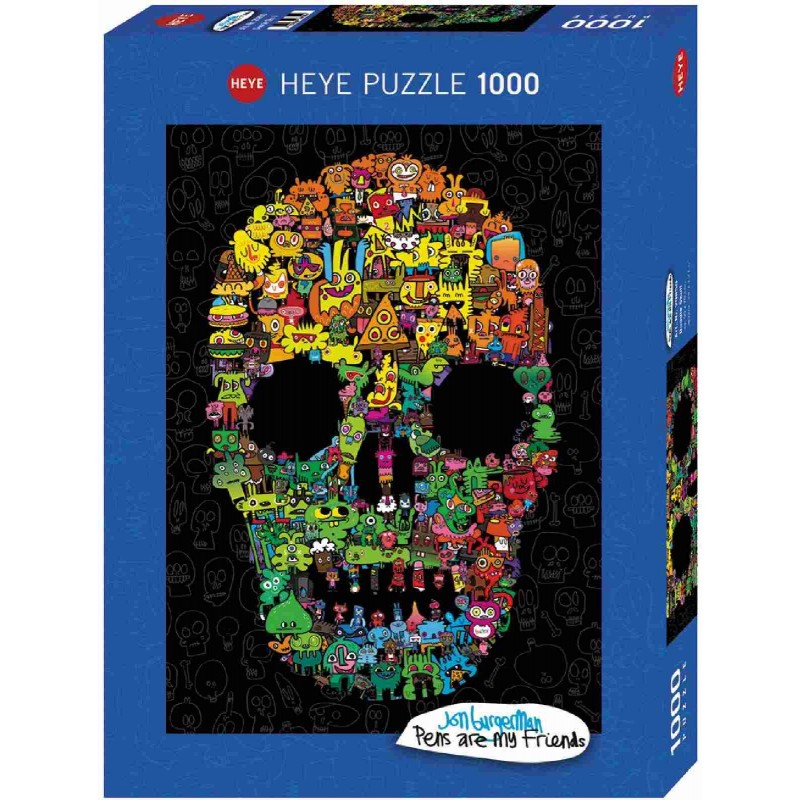 Heye - Standardpuzzle - Doodle Skull 1000 Teile