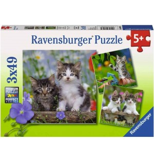 Ravensburger Puzzle - Süße Samtpfötchen, 3x49 Teile