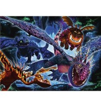 Ravensburger Puzzle - Dragons, Leuchtende Dragons, 100 Teile XXL