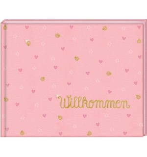 Babyalbum Willkommen, rosa BabyGlück