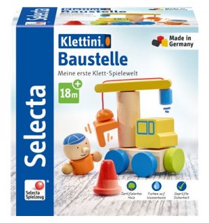 Schmidt Spiele - Selecta - Baustelle, Klett-Stapelspielzeug, 8 Teile
